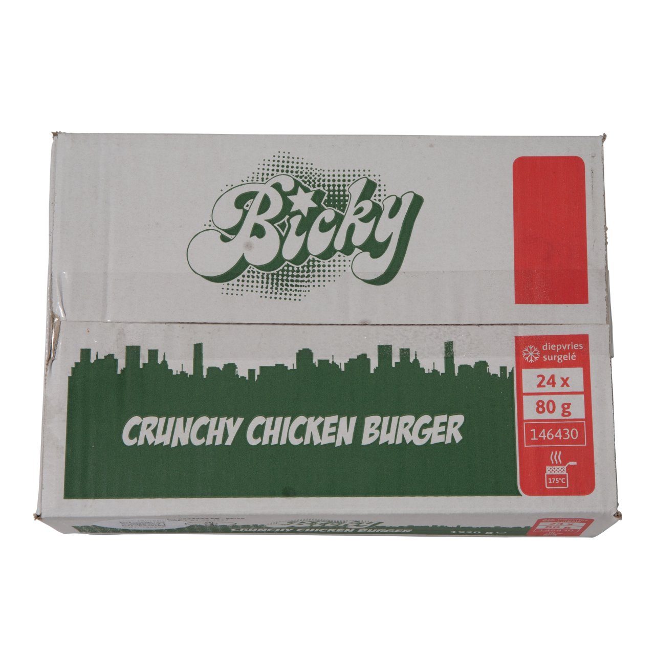 Bicky crunchy chickenburger 24x80g